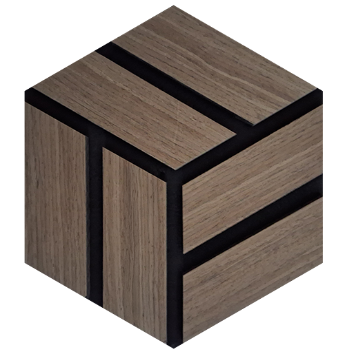 Michkle Hexagon Walnut Wall Panels