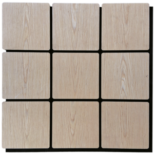 Natural Oak Rounded Corner Square 9 Pieces Set Wall Panels