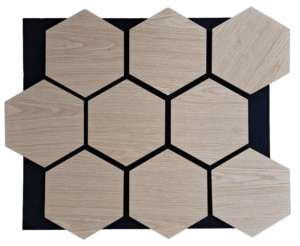 Natural Oak Hexagon 9 Pieces Set Wall Panels